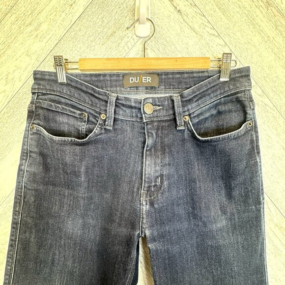 DU/ER Jeans Mens Size 32x31 L2X Slim Fit Denim Dark Wash Stretch - Picture 2 of 5
